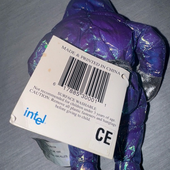 Intel Inside Space Man Bunny People Plush Beanie Blue Metallic Pentium II 90s - Picture 5 of 8